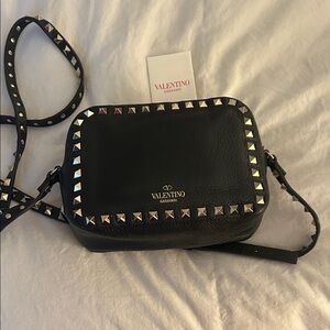 Valentino Garavani Black Crossbody Bag with Silver Studs